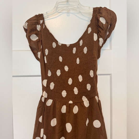 Free people Ultraviolet polka dot shirred bust maxi dress in oak - Picture 7 of 9